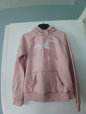 Hollister Women's Light Pink Logo Hoodie Sweater Size S